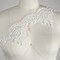 1 Yard White Beaded Scalloped Bridal Lace Trim with Sequins and Corded Embroidery